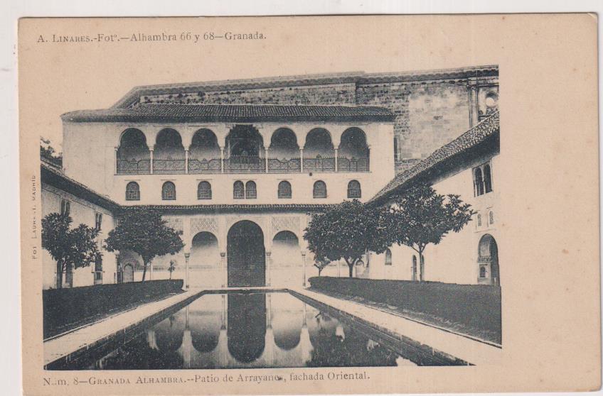 Granada. Alhambra.- Patio de los Arrayanes. Fot. A. Linares. Anterior a 1905