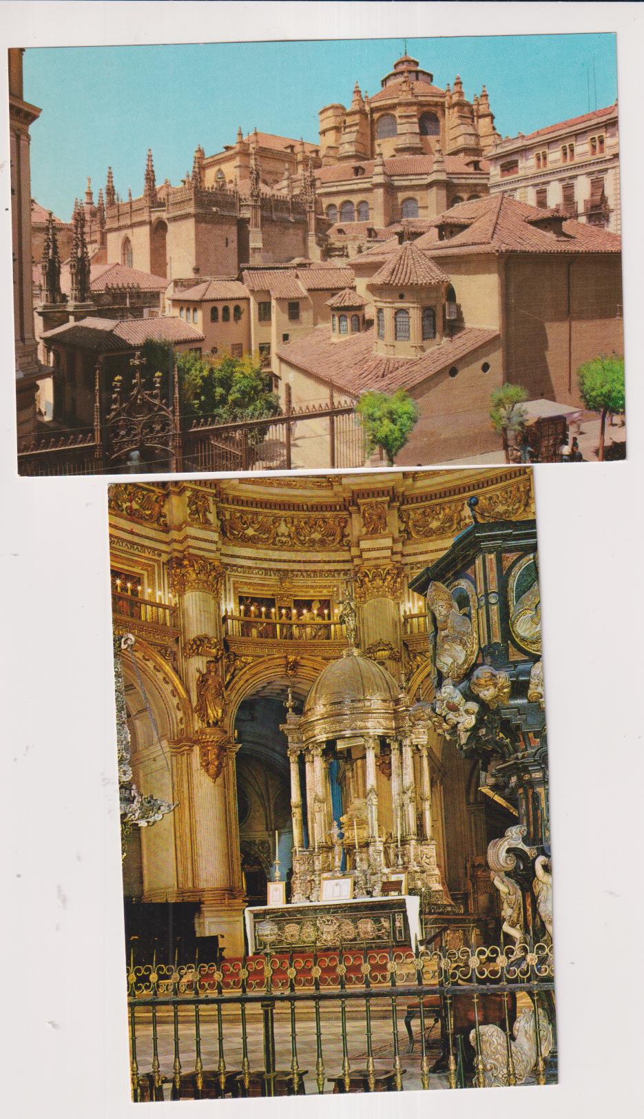Granada.- Lote de 2 Postales. Catedral y Capilla Real.